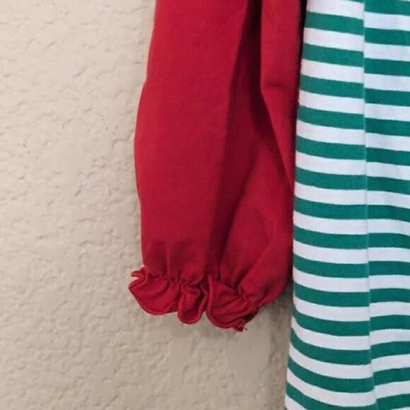 Busy Bees Smocks Christmas On the farm Dress Striped Size 6 Holiday Christmas - Picture 5 of 6